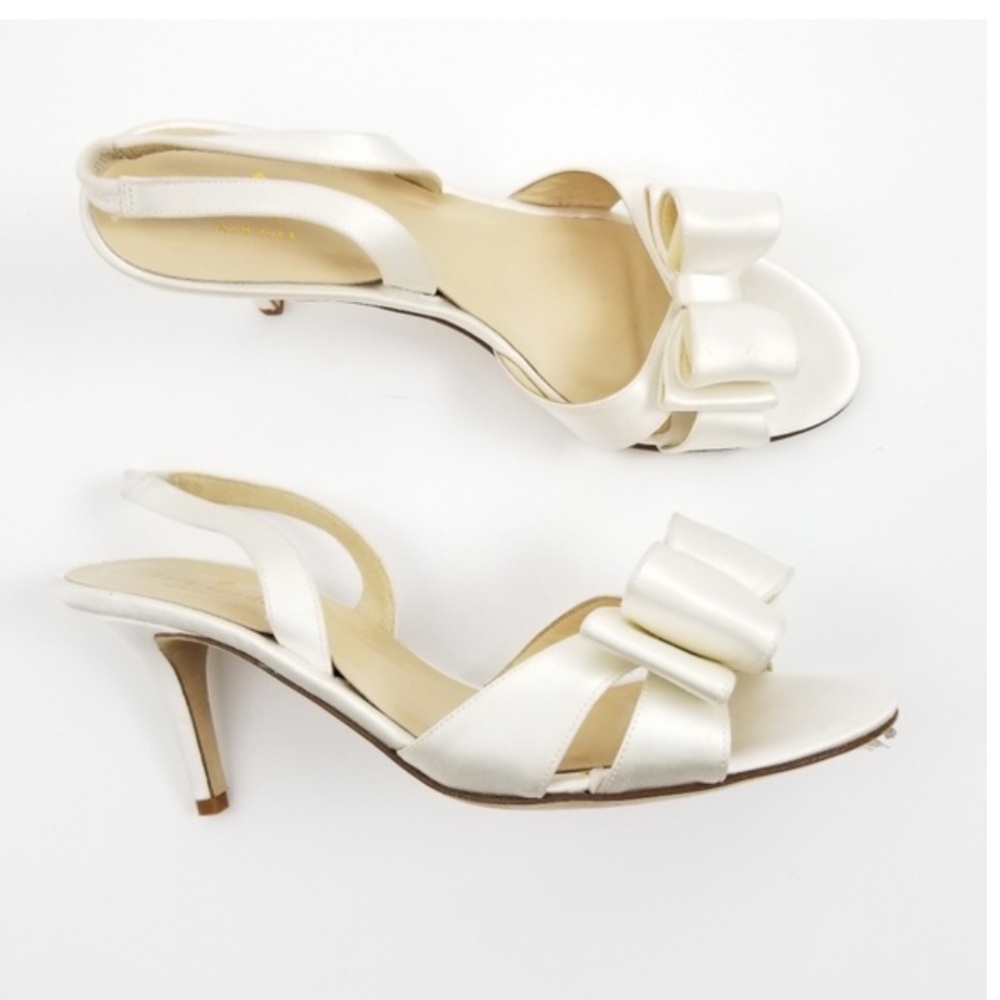 Kate Spade Micah Ivory Satin Bow Sandals